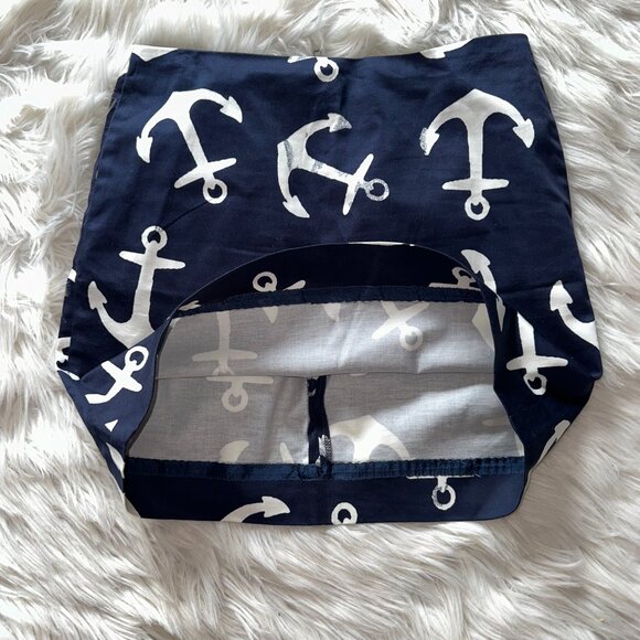 J.Crew Mini Skirt Navy Blue and White Anchor Lined Nautical Summertime - Picture 3 of 6